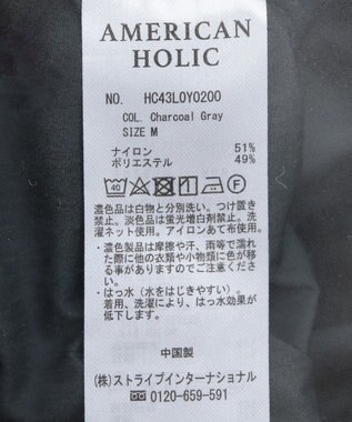 AMERICAN HOLIC 撥水加工フード取り外しマウンテンパーカー Charcoal Gray