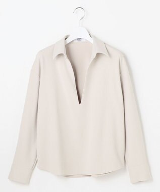 J.PRESS LADIES ジョーゼットダンボール スキッパー カットソー グレージュ系