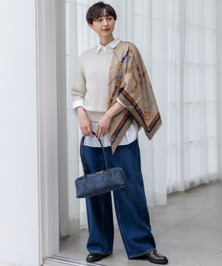 23区 S 【洗える】ルレックスバルキー5分袖 ラメ ニット アイボリー系