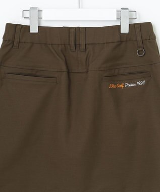23区GOLF 秋色夏素材【WOMEN】【ストレッチ】シェルタリングオックス 台形スカート ダークブラウン系