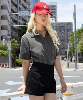 WEGO 【ユニセックス着用ITEM】ブリーチカノコハーフZIPポロ（SS） ブラック