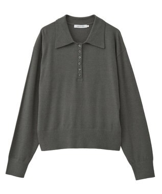 AMERICAN HOLIC バイパチルーズポロシャツプルオーバー Dark Gray Mixture