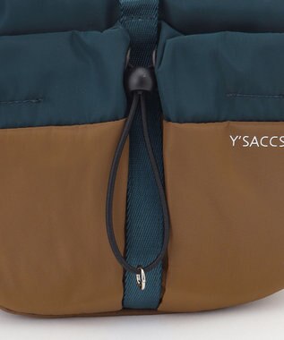 Y'SACCS ドローストリング コンビカラーショルダー mini ブルー