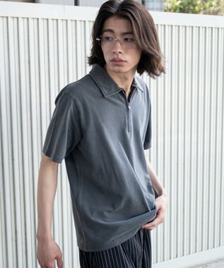WEGO 【ユニセックス着用ITEM】ブリーチカノコハーフZIPポロ（SS） ブラック