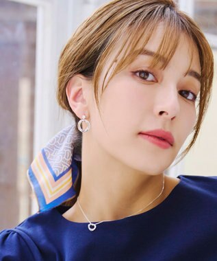 Tiaclasse 【金属アレルギー対応】　ストーンフープバインドピアス シルバー