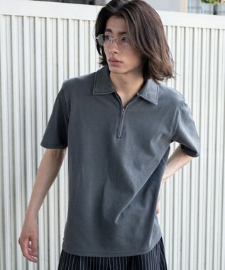 WEGO 【ユニセックス着用ITEM】ブリーチカノコハーフZIPポロ（SS） ブラック