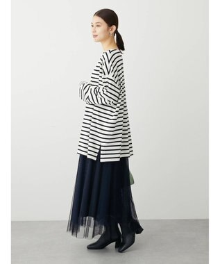 Green Parks ボーダーゆるチュニック Off White