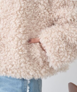 earth music&ecology プードルファーショートブルゾン Cream