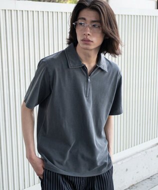 WEGO 【ユニセックス着用ITEM】ブリーチカノコハーフZIPポロ（SS） ブラック