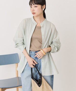 AMERICAN HOLIC リネンライクバンドカラーシャツ Mint