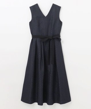 GRACE CONTINENTAL キカジャガードタックドレス ブラック