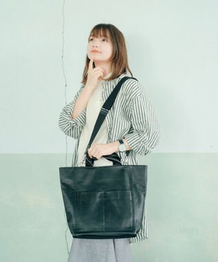 YUSHI NUANCE - TOTE SHOULDER 本革トートショルダー ブラック