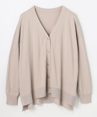 ANY L ゆるＶネックカーディガン ライトグレー