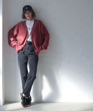 WEGO 【WEB限定/2025年秋冬新作//洗濯可/MLサイズ展開/ユニセックス着用ITEM】ドロップショルダーカーディガン レッドその他