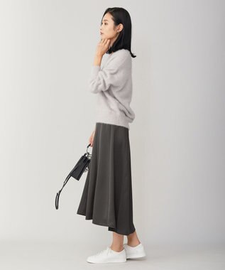 ICB 【洗える】 ヴィンテージヘビーサテン スカート チャコール系