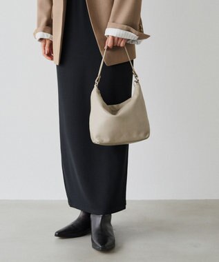 russet ソフトレザーシンプルショルダーバッグ (CE-1328-WEB) GrayBeige