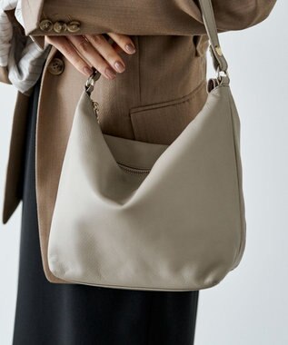 russet ソフトレザーシンプルショルダーバッグ (CE-1328-WEB) GrayBeige