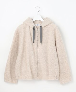 J.PRESS LADIES 【WEB限定カラーあり】パイルジャージー ジップアップ パーカー ベージュ系