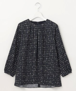 自由区 L 【セットアップ対応・洗える】スクラッチチェックプリント ブラウス ネイビー系5