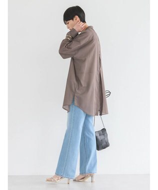 AMERICAN HOLIC イージーケア＋接触冷感　Ｗポケットシャツチュニック Brown