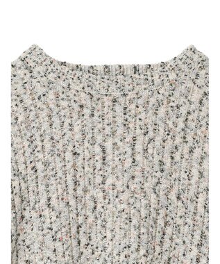 AMERICAN HOLIC カラーネップ透かし編みニットプルオーバー Black