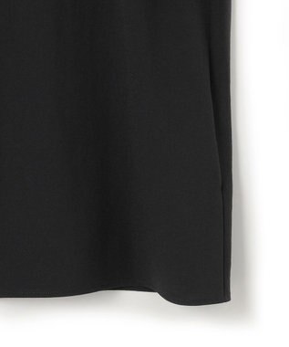 ICB L 【洗える】ストレッチジョーゼット ラッフルデザインブラウス ブラック系