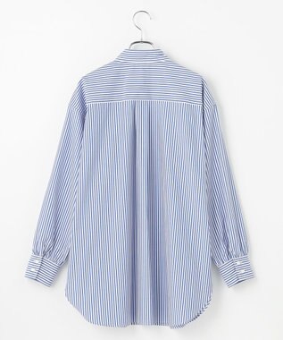 #Newans 【洗濯機可】ロールアップカフスシャツ ブルーストライプ
