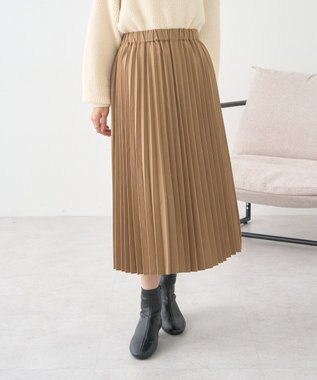 earth music&ecology プリーツミディスカート Beige