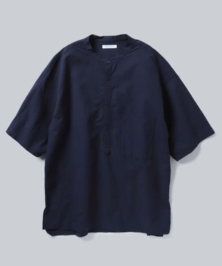 WHITE MAILS 【UNISEX】COTTON PAPER POPLIN BAND COLLAR PULLOVER シャツ コン