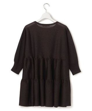23区 【先行予約】シャイニーシアーニット ティアード チュニック ダークブラウン系