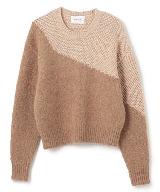 BEIGE， GLAIEULS / アルパカ混インターシャニット Milk tea