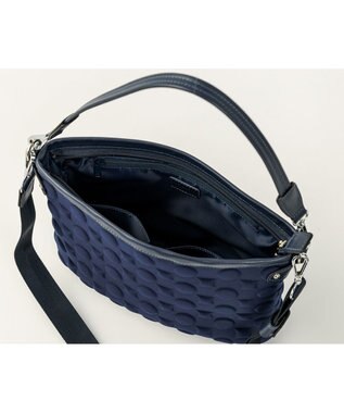 MIYABIYA 【撥水加工】La quoh with kirakaracho 南蛮七宝エンボスボンディング ショルダー 瑠璃紺(ネイビー)