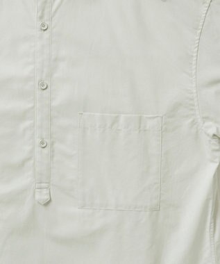 WHITE MAILS 【UNISEX】COTTON PAPER POPLIN BAND COLLAR PULLOVER シャツ オフホワイト