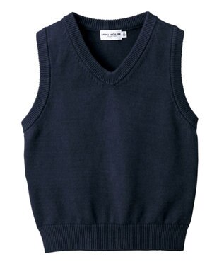 MIKI HOUSE HOT BISCUITS 【90-140cm】綿ニットVネックベスト(男の子用) 紺