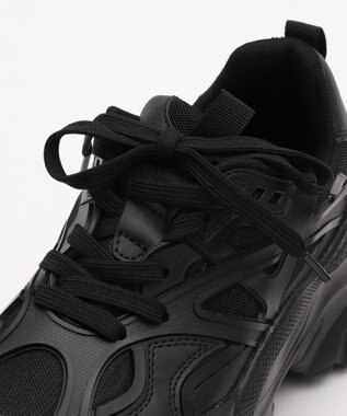 WEGO 【SMLサイズ展開】ラバーコンビ厚底スニーカー ブラック