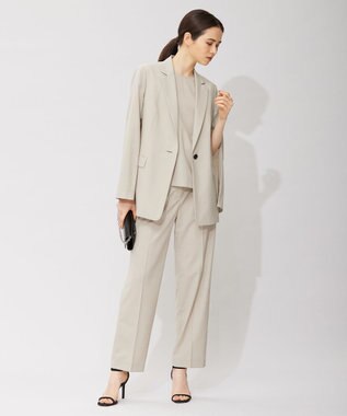 ICB 【洗える】 サマーウールトロ テーラードジャケット ライトオリーブ系