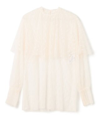 BEIGE， 【洗える・Oggi 11月号掲載】CLOVIS / ケープデザイン総レースブラウス Ecru