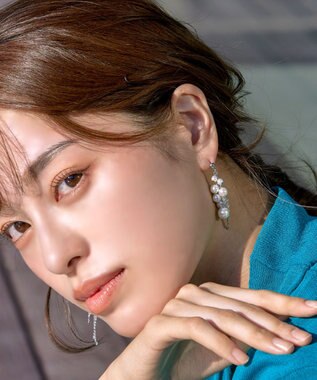 Tiaclasse パール＋タッセルチェーンピアス シルバー