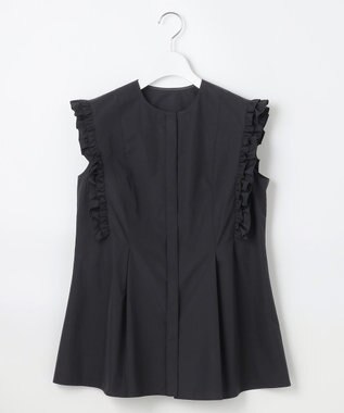 23区 L 【R(アール)】THOMAS MASON フリル ノースリーブブラウス ブラック系