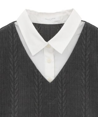 Green Parks カットモールドッキングシャツチュニック Charcoal Gray