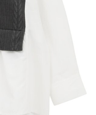 Green Parks カットモールドッキングシャツチュニック Charcoal Gray