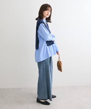 Green Parks カットモールドッキングシャツチュニック Navy