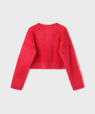 GRACE CONTINENTAL フェザーショートニットカーディガン レッド