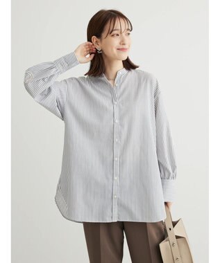 Green Parks 袖刺繍シャツチュニック Gray