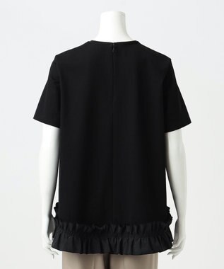 23区 【R(アール)】プレミアムコットンコンビ フリルヘムトップス ブラック系