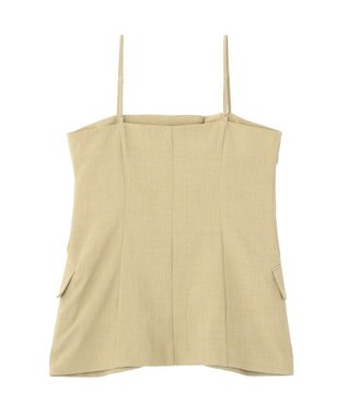 earth music&ecology 【セットアップ対応】フラップボタンビスチェ Light Beige