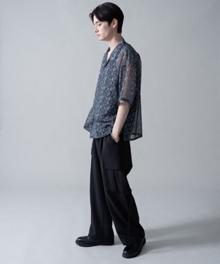 WEGO メッシュパターンオープンカラーシャツ（SS） 柄1