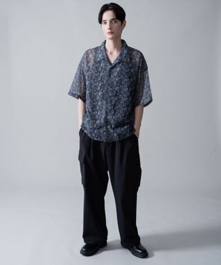 WEGO メッシュパターンオープンカラーシャツ（SS） 柄1