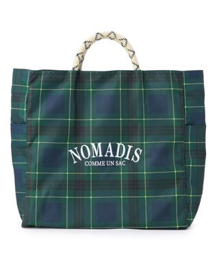 23区 NOMADIS SACリバーシブル チェックトートバッグ(L) ネイビー系
