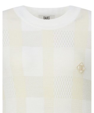 DAKS 【DAKS GOLF】ウールブレンドストレッチチェックセーター アイボリー